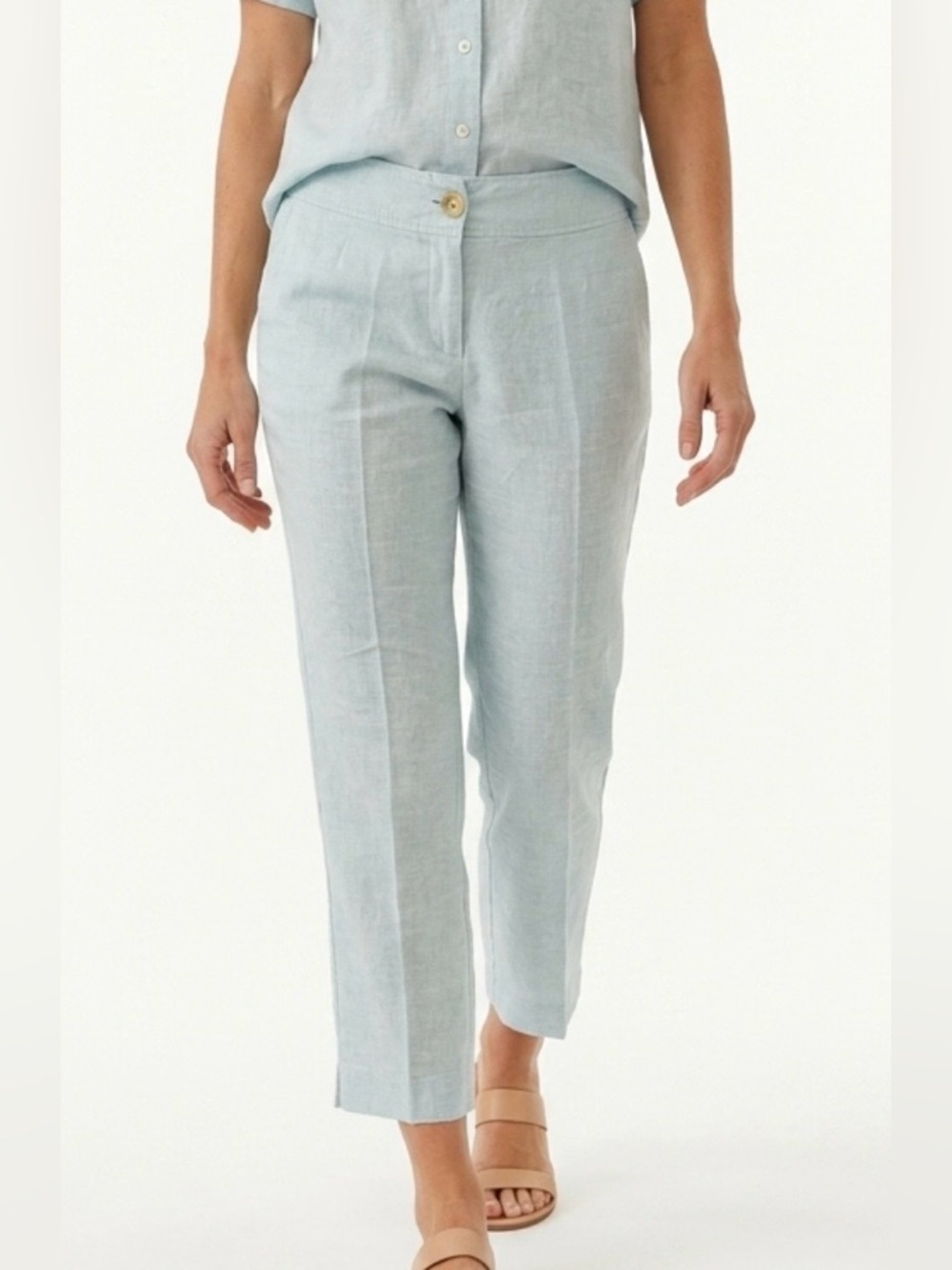 BANANA REPUBLIC  Light Blue Cropped Linen Pants